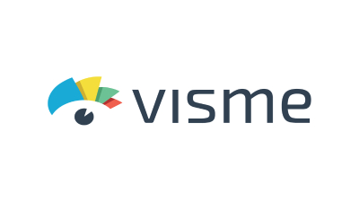 A logo of the Visme